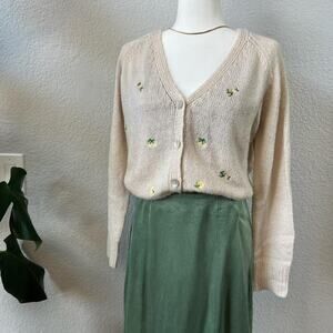 Coquette dainty floral embroidered cardigan • cottagecore granny chic knit ✨🌼